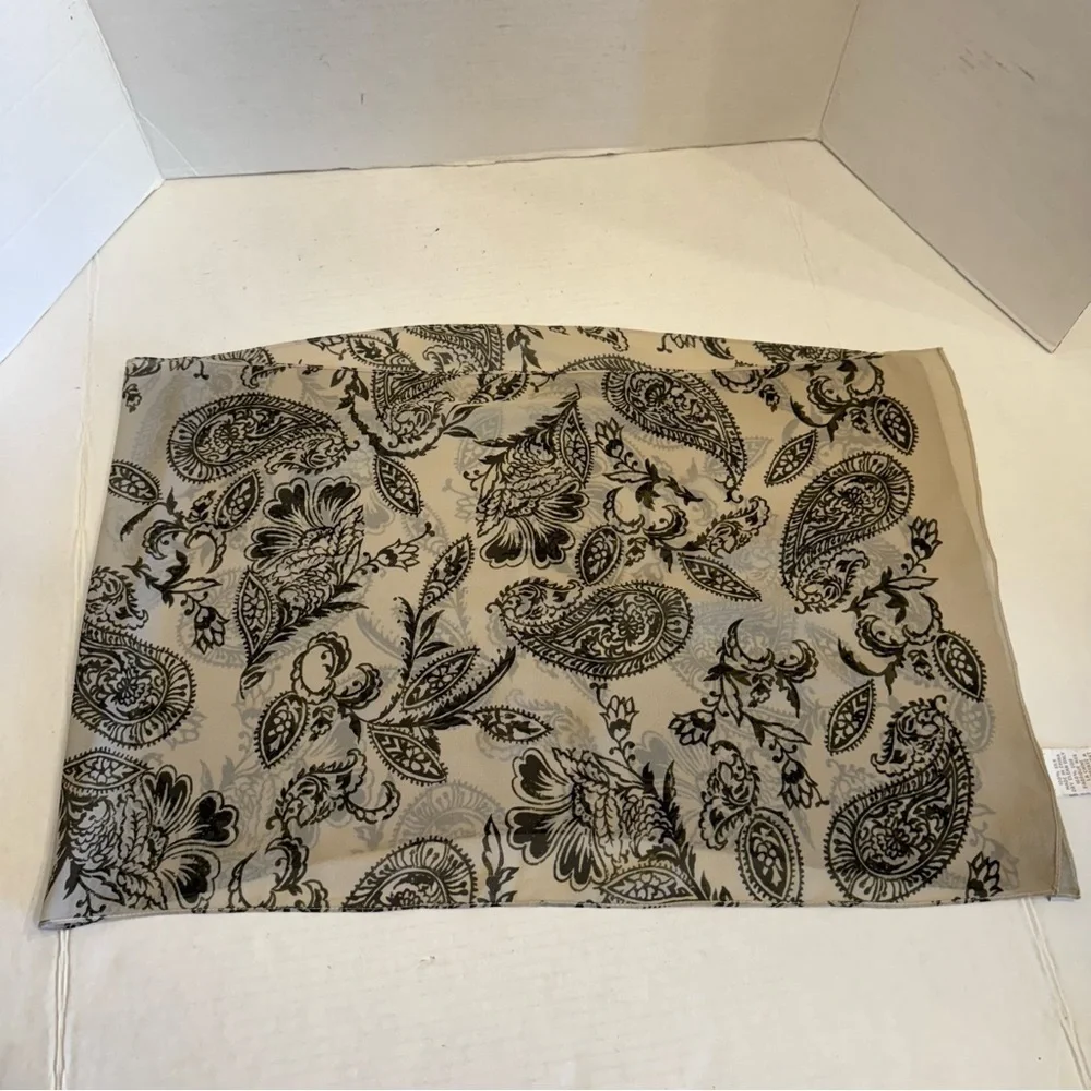 Jones New York 100% Silk Scarf Paisley 14” x 43